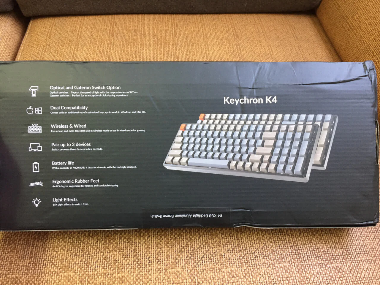 back side of Keychron K4 box