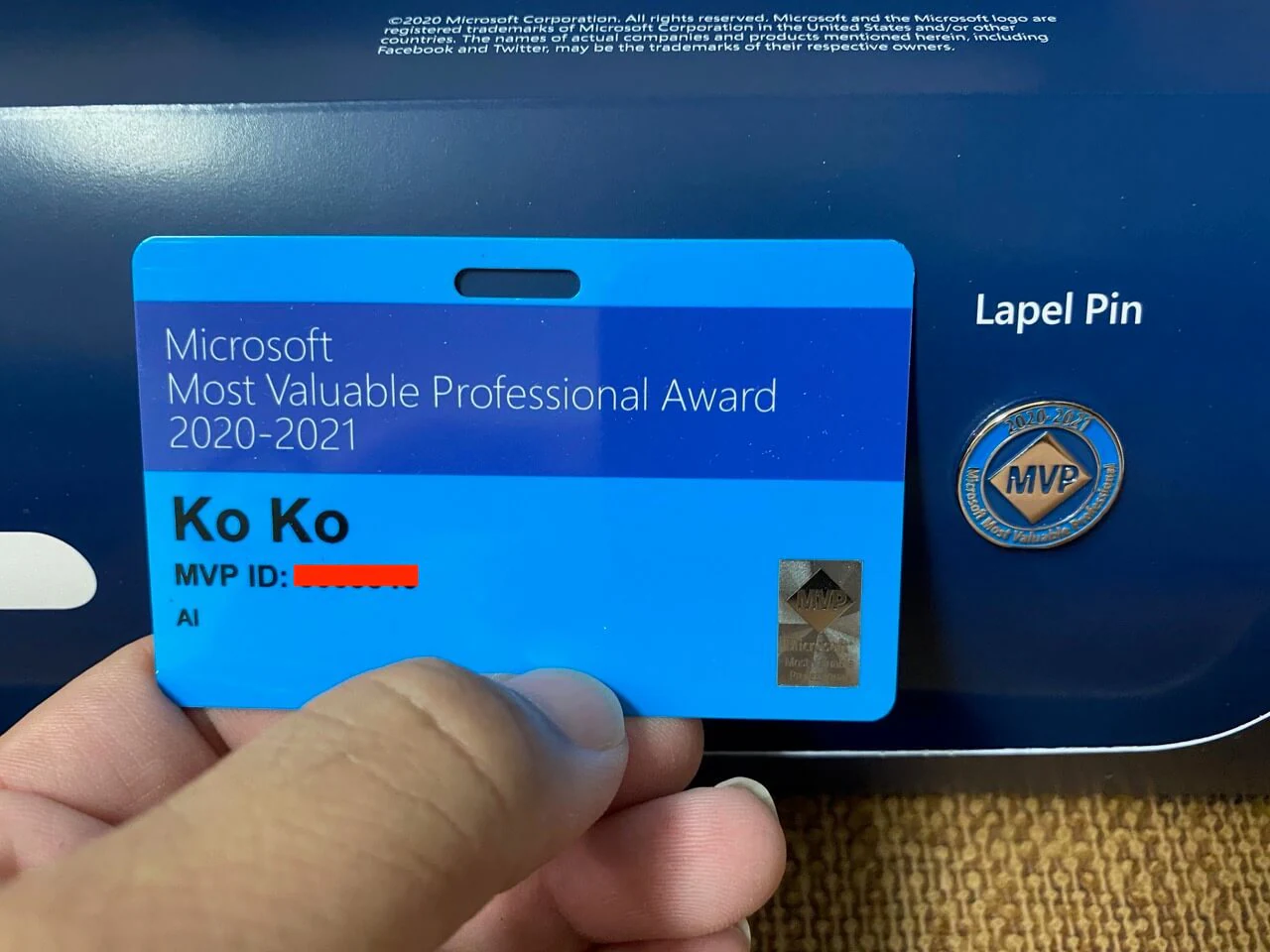 Ko Ko Microsoft MVP Award Unboxing